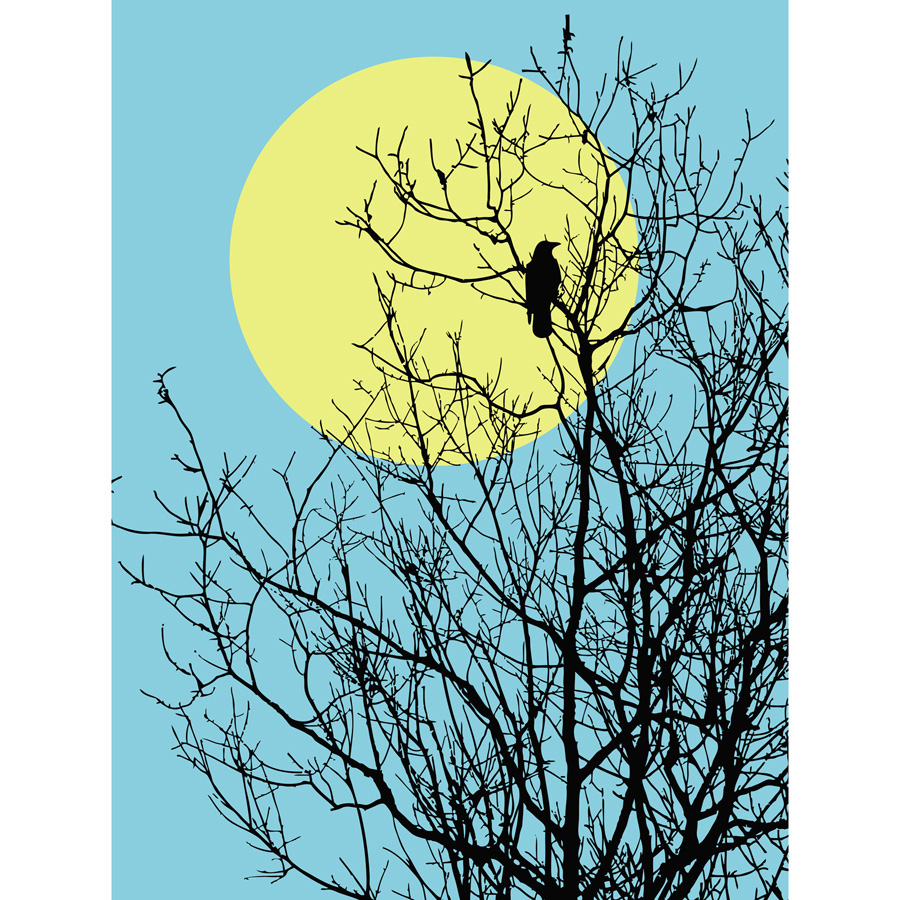 900x900 Moon And Tree Silhouette