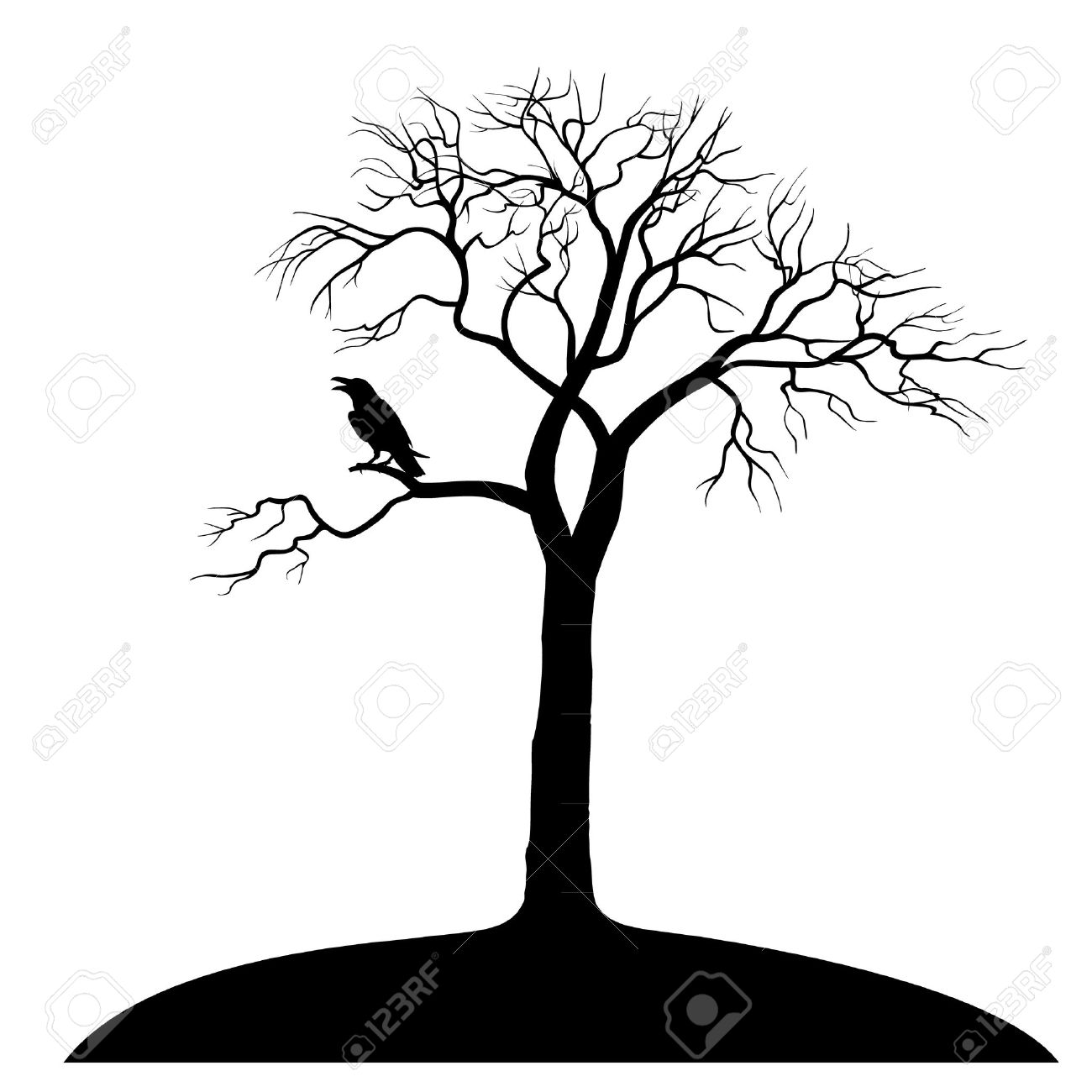 1300x1300 Crow Clipart Tree Silhouette