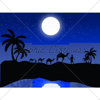 325x325 Moonlight Tree Silhouette Gl Stock Images