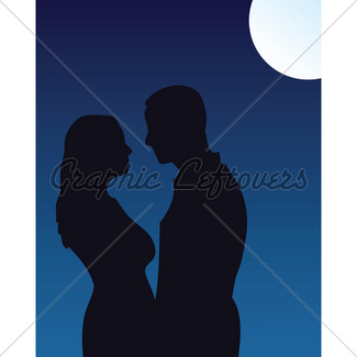 325x325 Romantic Night Kiss Gl Stock Images