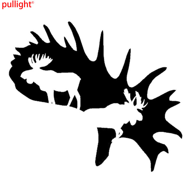 640x640 15.213.1cm Creative Moose In Antler Horn Car Styling Decal