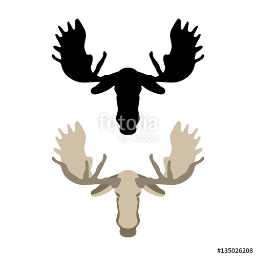 500x500 Moose Head Vector Illustration Style Flat Stock Image And Royalty