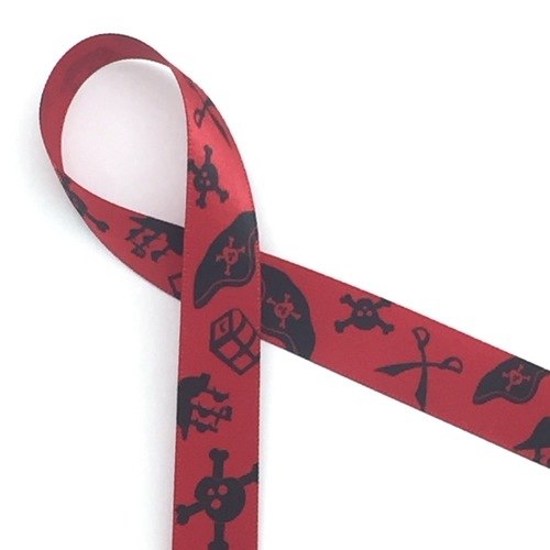 500x500 Moose In Black Silhouette On 78 Red Single Face Satin Ribbon, 10