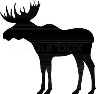 320x313 The Evil Moose Head Logo Vector Emblem Illustration Stock Vector