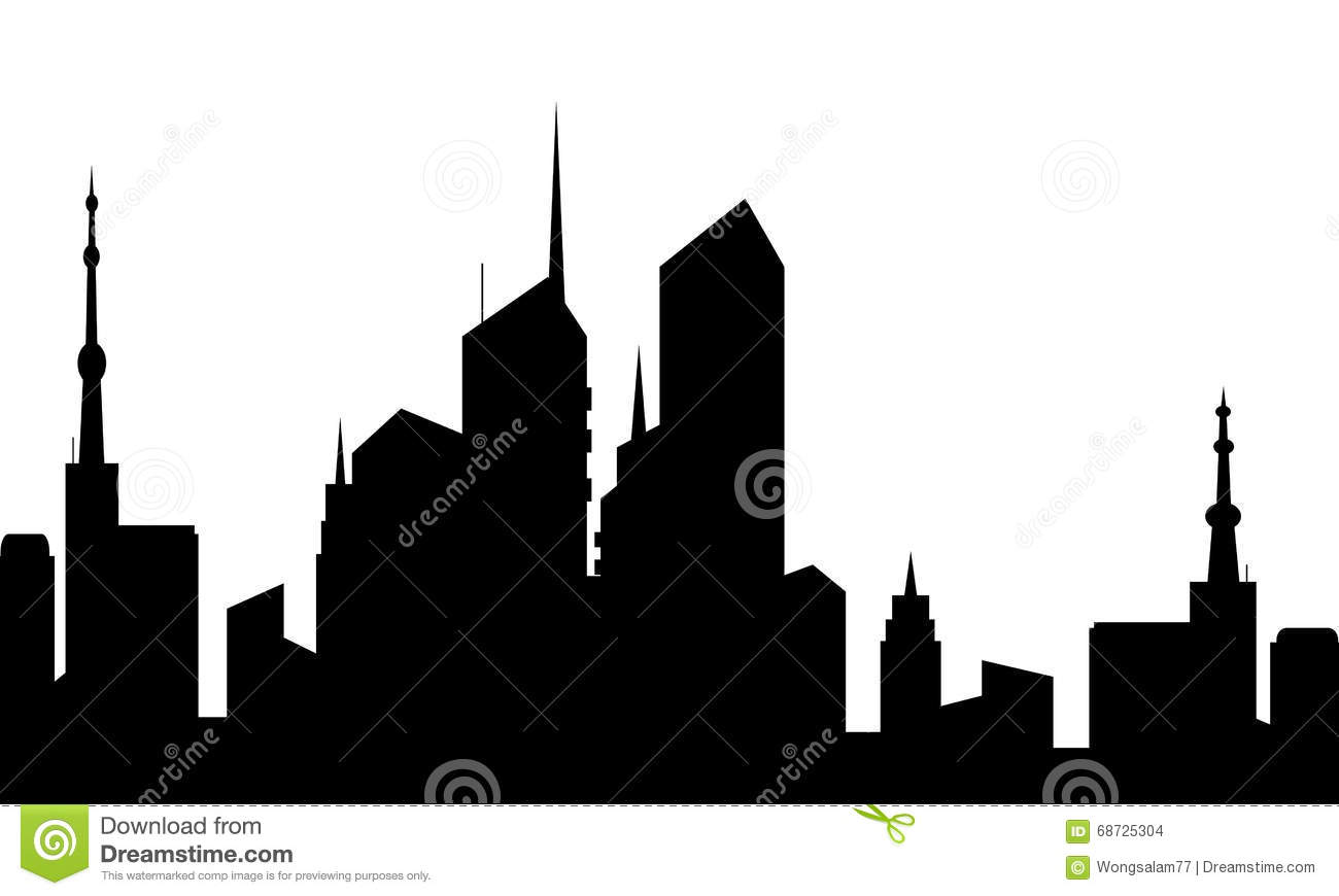 1300x870 Old Town Clipart Silhouette