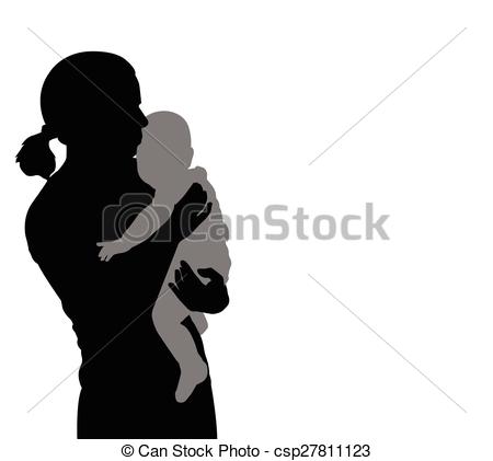 450x421 Mother Holding Baby Silhouette