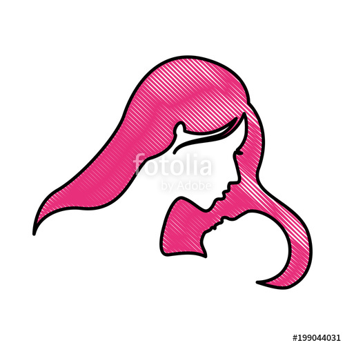 500x500 Mother And Baby Silhouette Vector Illustration Design Stock Image