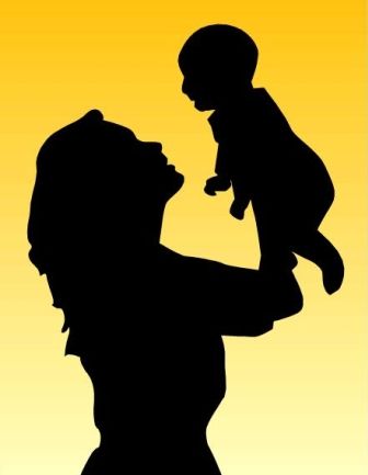 336x433 Mother Holding Child Silhouette