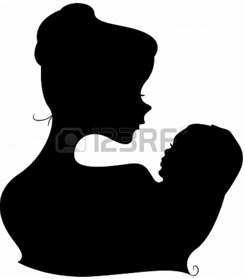 800x909 Mother And Child Silhouet Template Stencil. Great Mural (Chalk