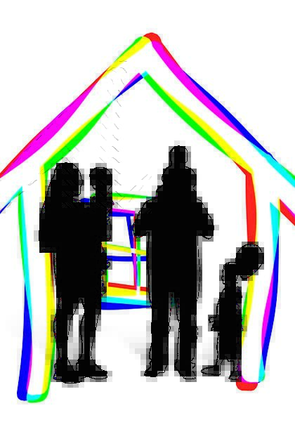 420x608 Silhouette, Outline, Dad, Mother, Ma, Father, Child, Youngster