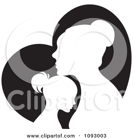 450x470 Mother And Daughter Silhouette Clipart