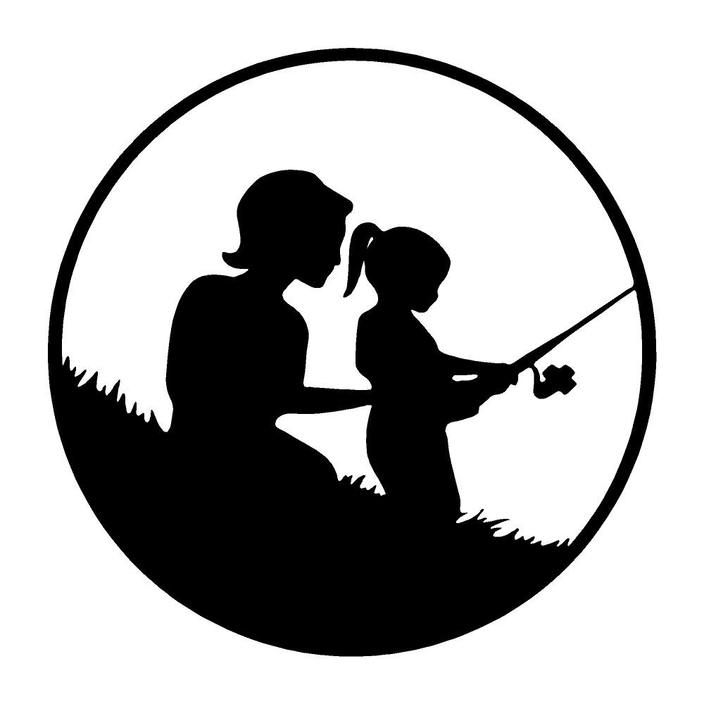1000x1000 Mom And Daughter Fishing Outdoors Stickers Car Decals
