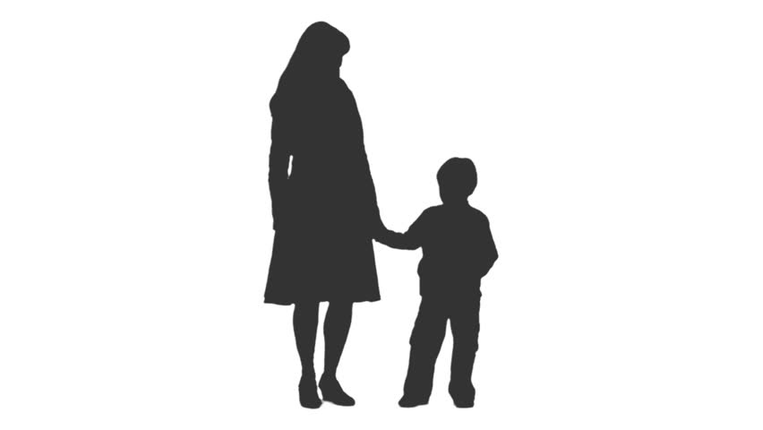 852x480 A Little Boy And His Mother Standing And Talking. Front View. Hd