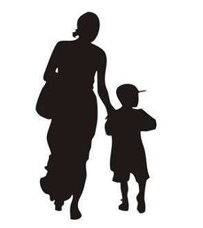 294x330 Mother And Child Silhouette 1 Decal Sticker