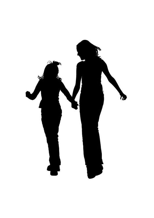 531x750 Coloring Page Mother With Daughter