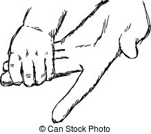 219x194 Black And White Silhouette Of Adult And Baby Hand Isolated Clip