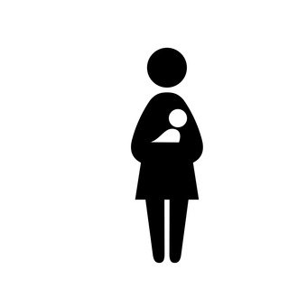 340x340 Free Silhouette Vector Baby, Mom, Icon