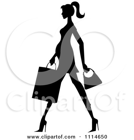 450x470 Clipart Of A Pink Silhouette Of A Pregnant Mother With Vines