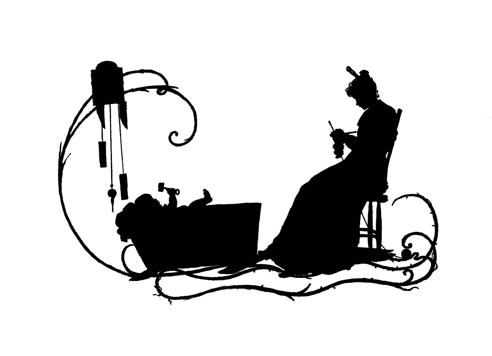 1600x1158 Antique Images Free Mother's Day Clip Art Victorian Silhouette