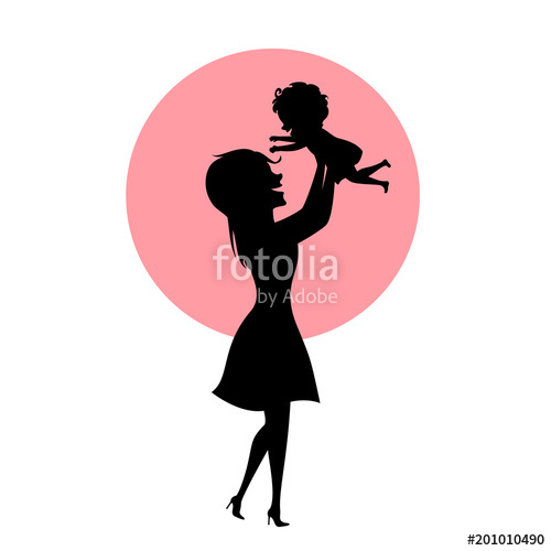 500x500 L Mother And Baby Daughter Playing, Mom Lifting Up Child In