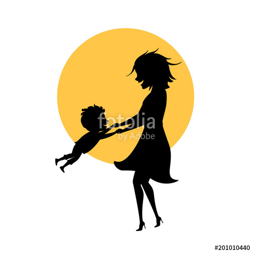 500x500 Mom And Son Playing Together Isolated Vector Illustration Mothers