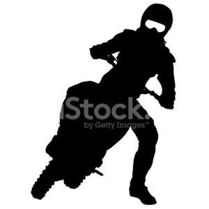 300x300 Black Silhouettes Motocross Rider On A Premium Clipart