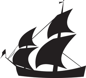 300x270 Sail Boat Silhouette Royalty Free Stock Image
