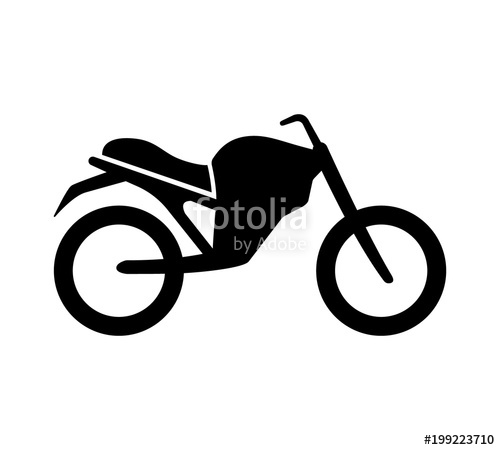500x450 Black Isolated Motorcycle Silhouette Vector Illustration