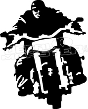 178x220 Motorcycle Rider Silhouette Decal Sticker