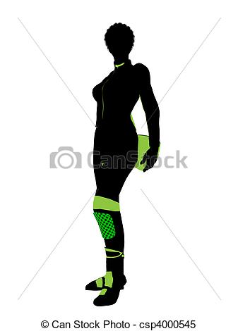 337x470 African American Female Motorcycle Rider Art Illustration Stock