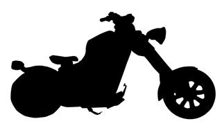 320x198 Motorcycle Silhouette 2 Decal Sticker