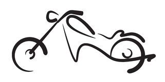 321x160 Motorcycle Silhouette For Emblem. Stock Photography