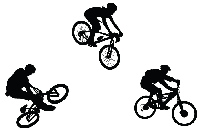 690x450 Bmx Bicycle Silhouettes Free Vector Free Vectors Ui Download