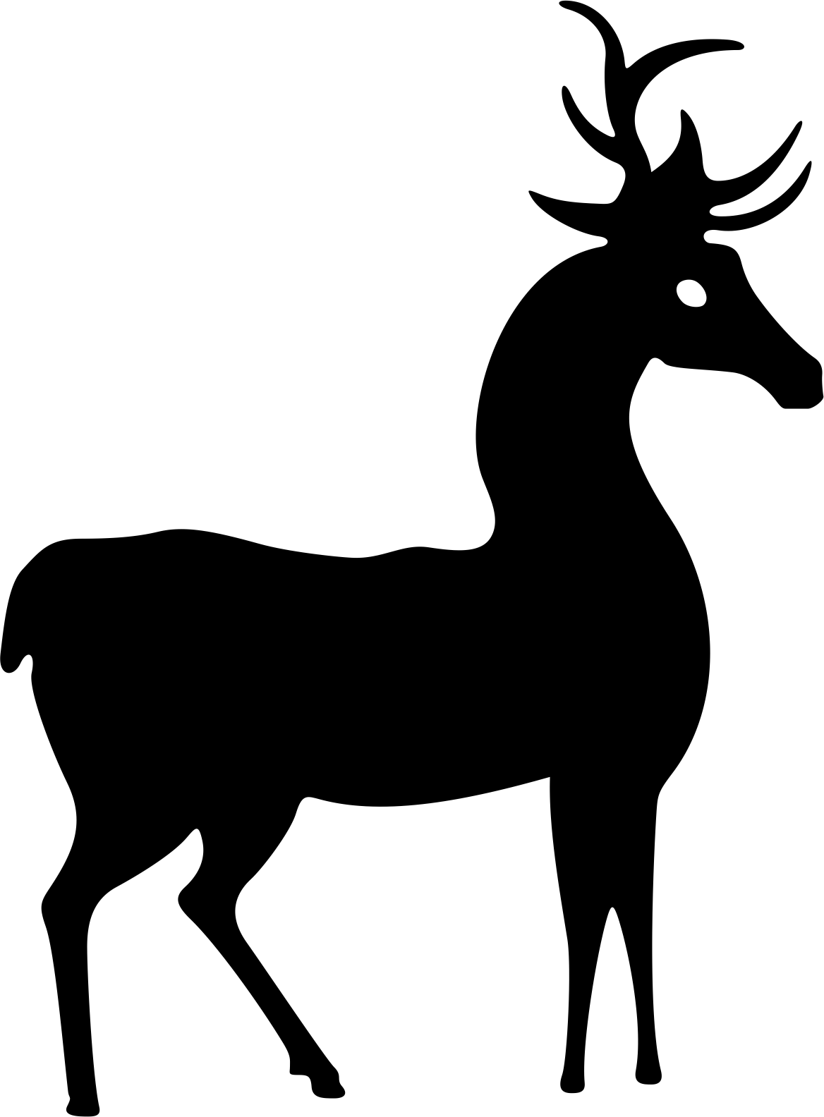 1168x1584 Deer Standing Silhouette Vector Coreldraw Vector (.cdr) File Free