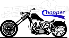 223x123 Motorcycle Chopper Silhouette Decal Sticker