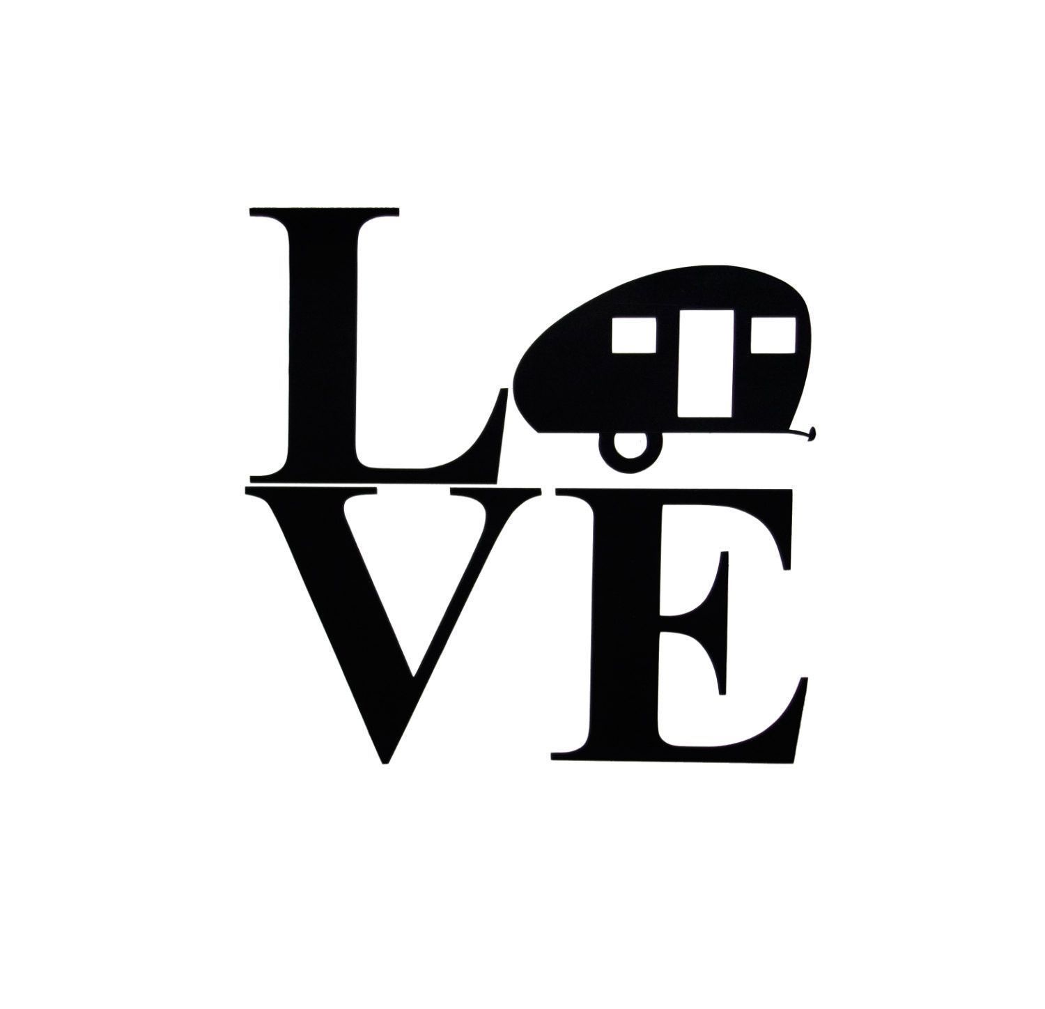 1500x1448 Vinyl Decal, Rv, Teardrop Camper Silhouette Love Rv, Travel