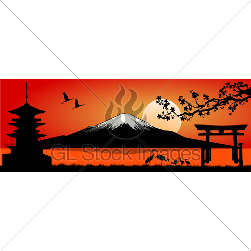 500x500 Mount Fuji At Sunset Gl Stock Images