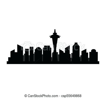 450x413 Seattle Skyline Art Nighttime Wall Line Letsbnb