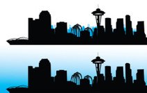 212x134 Silhouette Of Seattle City, Usa, Vector Stock Vectors