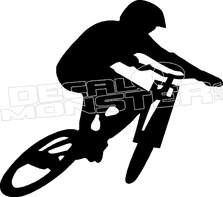 223x197 Mountain Biker 2 Silhouette Decal Sticker