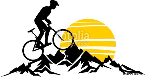 500x268 Silhouette Mountainbiker Berge Stock Image And Royalty Free