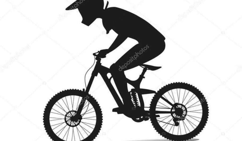 1024x600 Royalty Free Mountain Mountain Bike Silhouette Biker Silhouette