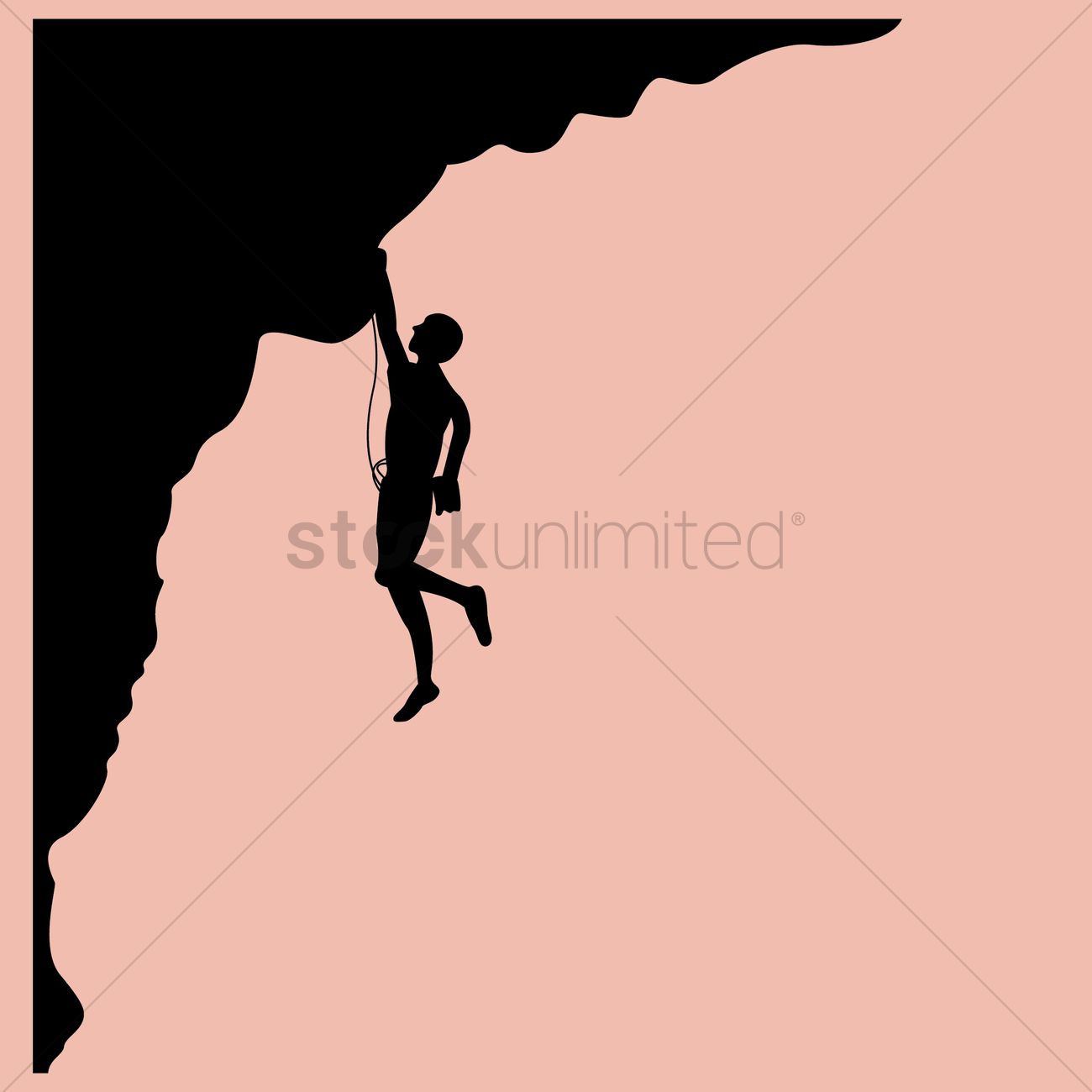 1300x1300 Silhouette Of Man Climbing Mountain Vector Image