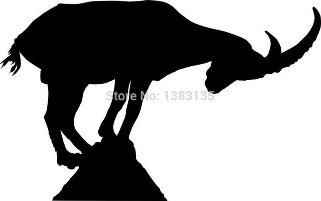 640x401 Silhouette Of An Ibex Mountain Goat Car Window Sticker Vinyl Decal