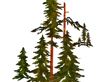 340x270 Mountain Metal Art Etsy