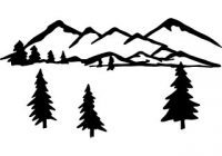 200x140 Fancy Mountain Silhouette Clip Art Mountain Scene Clipart Black