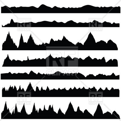 400x400 Mountain Silhouettes Royalty Free Vector Clip Art Image