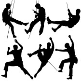 168x168 Rock Climber Silhouette Clipart