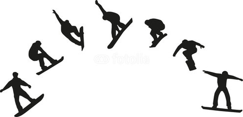 496x240 Snowboarder Silhouette Clipart