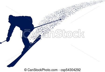 450x307 Blue Silhouette Of A Mountain Skier. Blue Silhouette Of A Eps